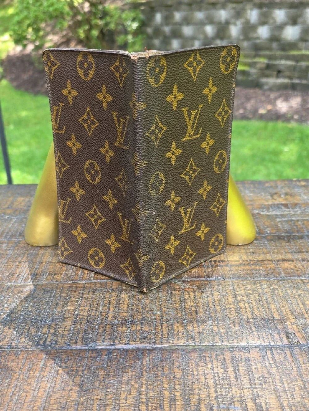 Louis Vuitton Monogram Long Wallet Brown Tan Mens Vintage 881 A2